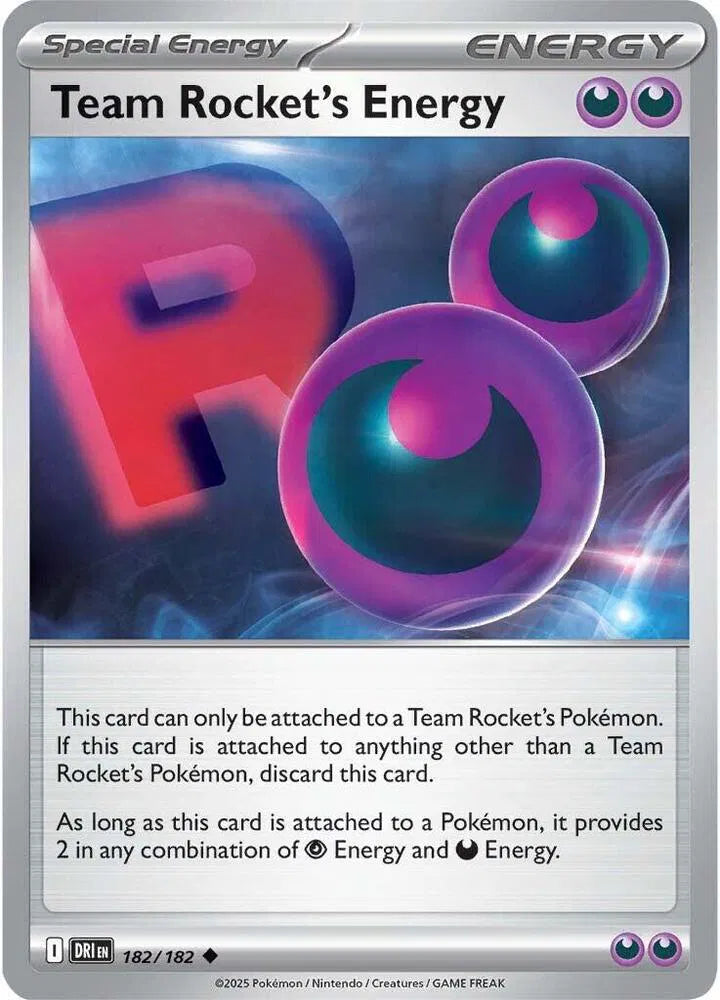 182/182 Team Rocket's Energy Reverse Holo - Destined Rivals