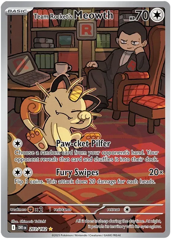 203/182 Team Rocket's Meowth - Destined Rivals