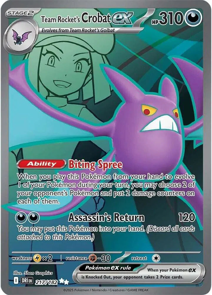 217/182 Team Rocket's Crobat EX - Destined Rivals
