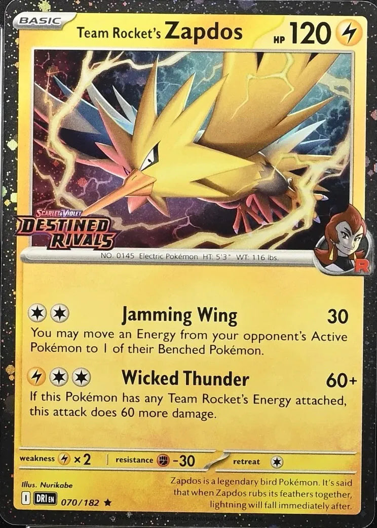 070/182 Team Rocket's Zapdos - Destined Rivals