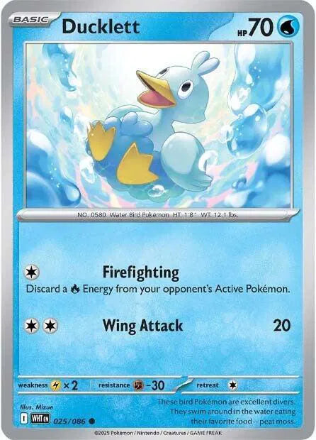 025/086 Ducklett Reverse Holo - White Flare