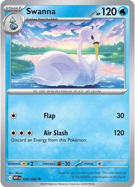 026/086 Swanna Reverse Holo - White Flare