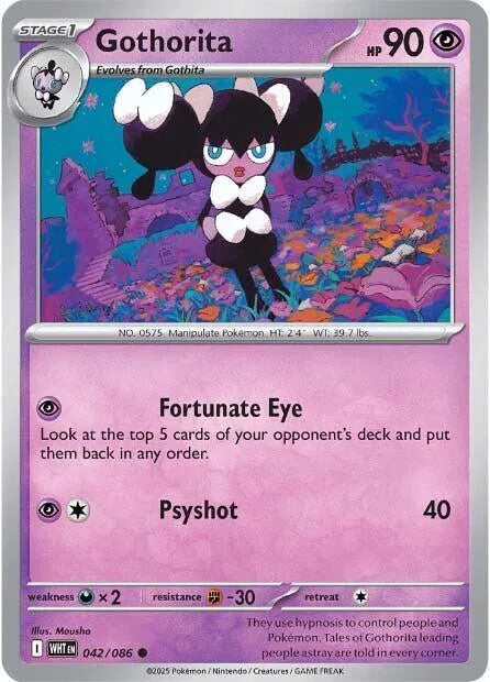 042/086 Gothorita Reverse Holo - White Flare
