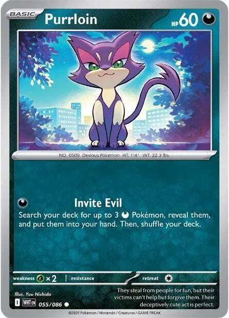 055/086 Purrloin Reverse Holo - White Flare