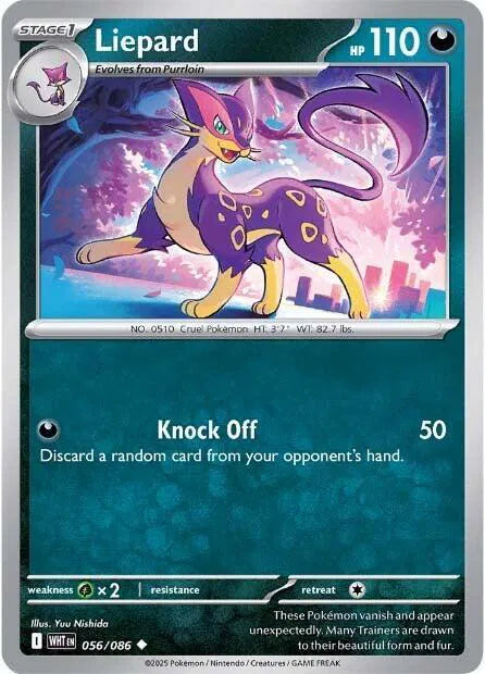 056/086 Liepard Reverse Holo - White Flare