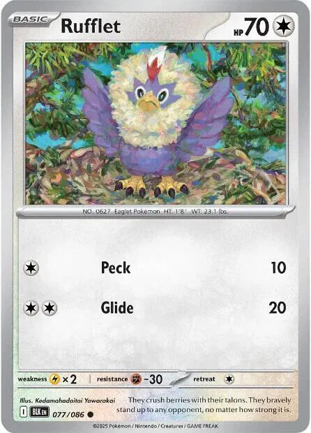 077/086 Rufflet Reverse Holo - Black Bolt
