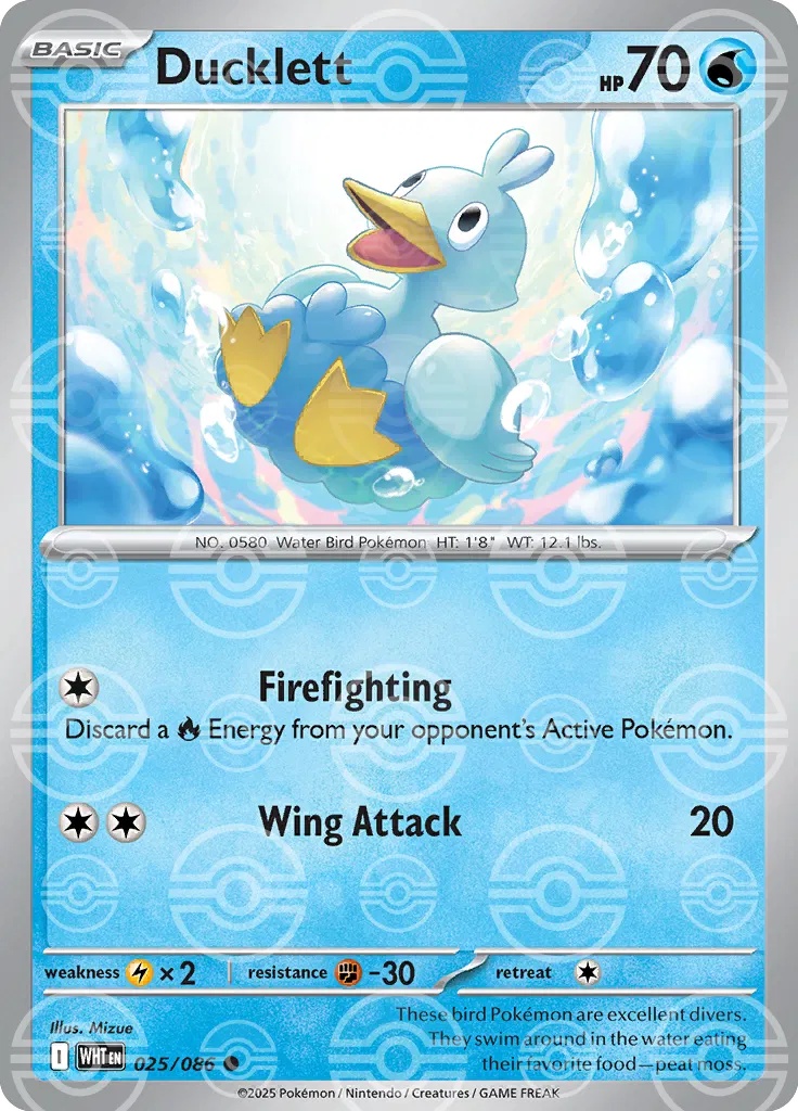 025/086 Ducklett Poke Ball