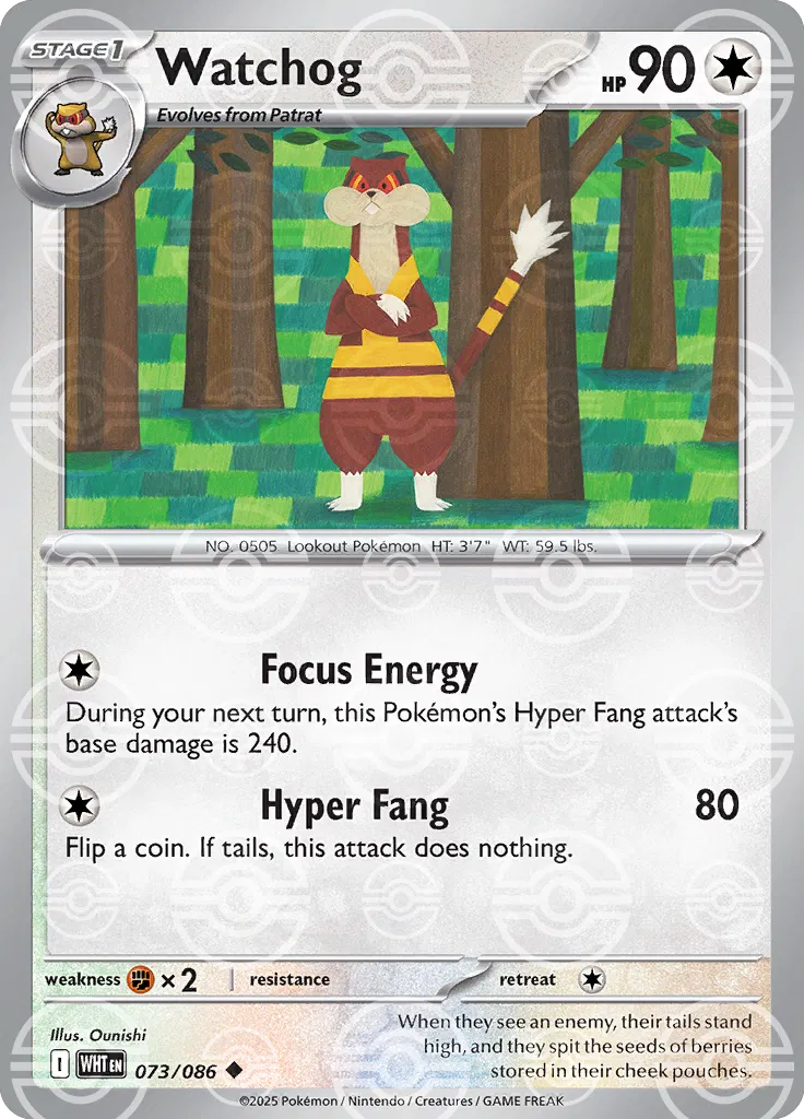 073/086 Watchog Poke Ball - White Flare