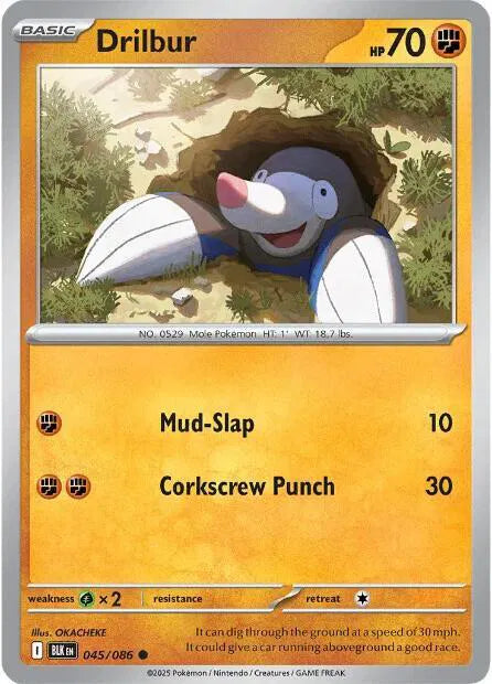 045/086 Drilbur Reverse Holo - Black Bolt