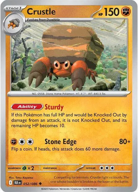 052/086 Crustle Reverse Holo - Black Bolt