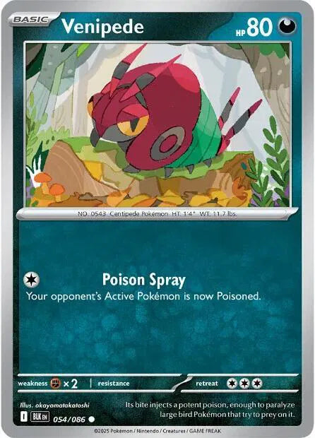 054/086 Venipede Reverse Holo