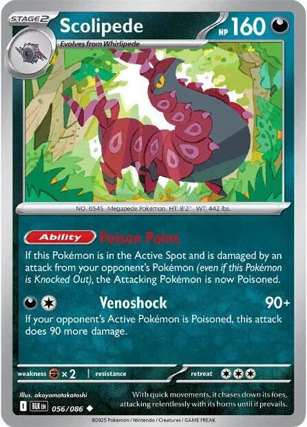 056/086 Scolipede Reverse Holo - Black Bolt