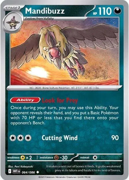 064/086 Mandibuzz Reverse Holo - White Flare