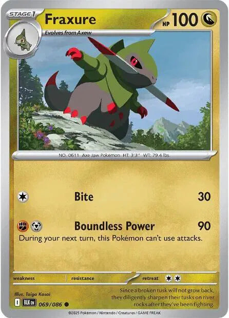 069/086 Fraxure Reverse Holo - Black Bolt