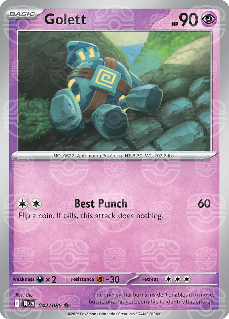 042/086 Golett Master Ball - Black Bolt