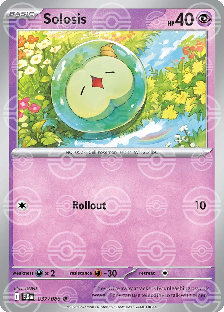 037/086 Solosis Poke Ball - Black Bolt