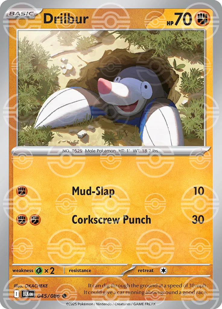 045/086 Drilbur Poke Ball