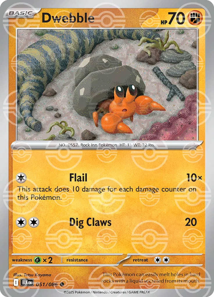 051/086 Dwebble Poke Ball