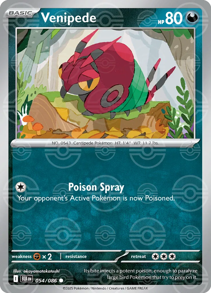 054/086 Venipede Poke Ball