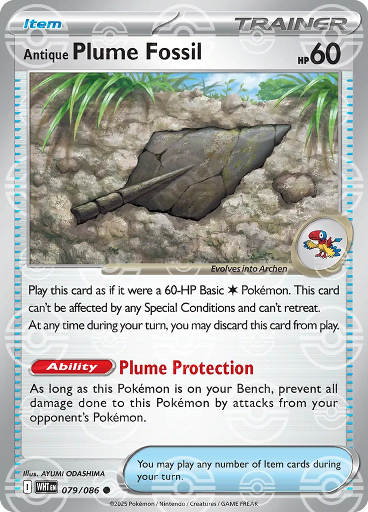 079/086 Antique Plume Fossil Poke Ball