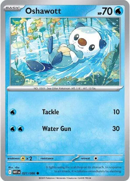021/086 Oshawott (Tinsel Holo) - White Flare