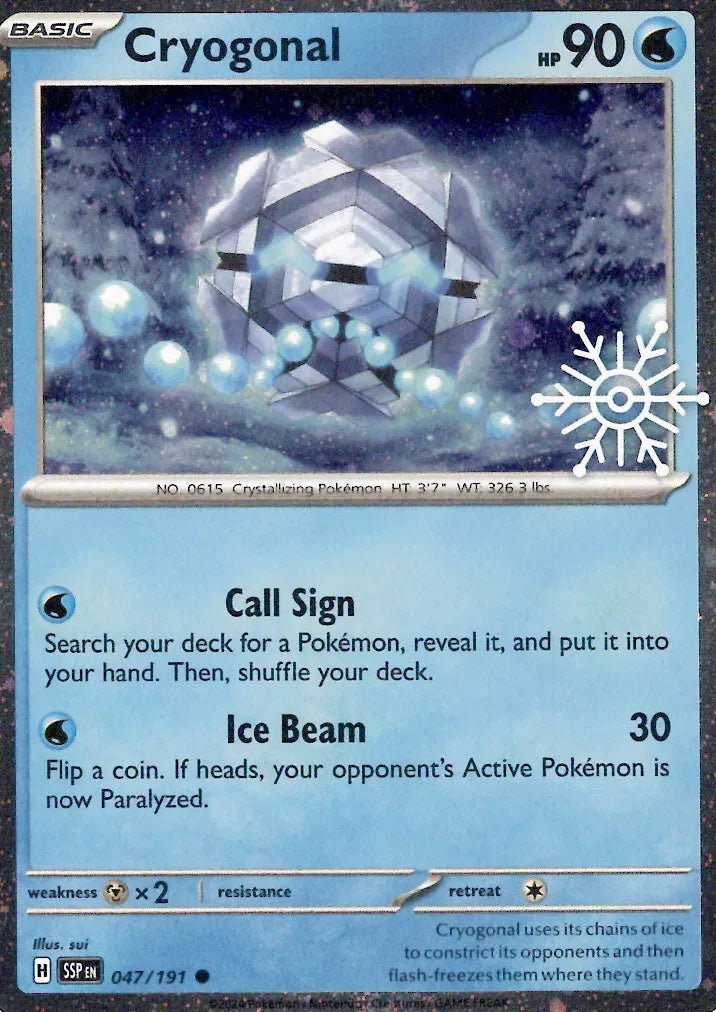 047/191 Cryogonal Reverse Holo (Holiday Calendar)