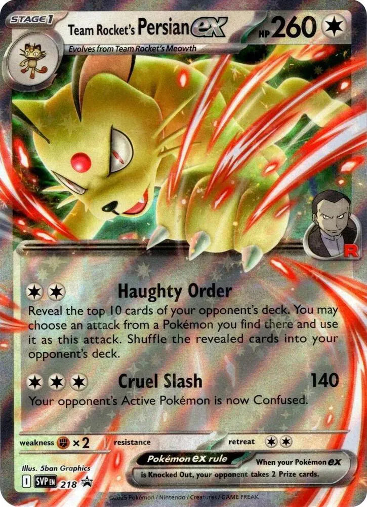 SVP 218 Team Rocket's Persian EX - SVP Black Star Promo