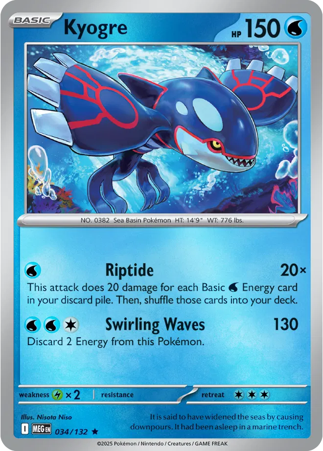 034/132 Kyogre Reverse Holo