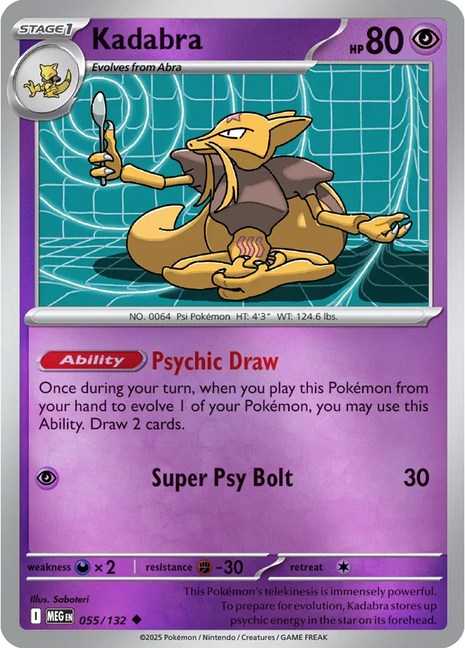 055/132 Kadabra Reverse Holo - Mega Evolution
