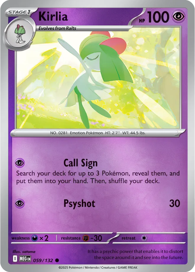 059/132 Kirlia Reverse Holo - Mega Evolution