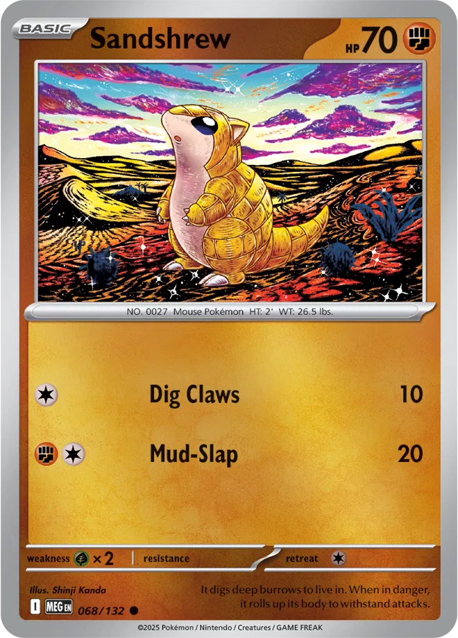068/132 Sandshrew Reverse Holo - Mega Evolution