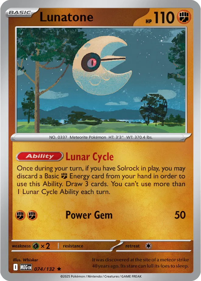074/132 Lunatone Reverse Holo