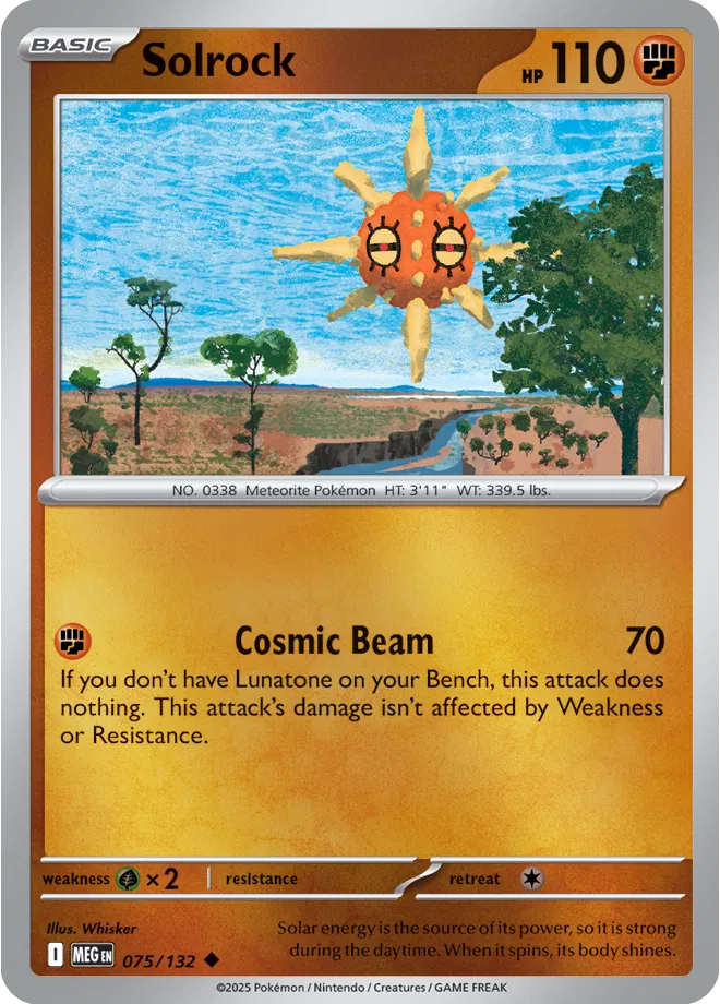 075/132 Solrock Reverse Holo - Mega Evolution