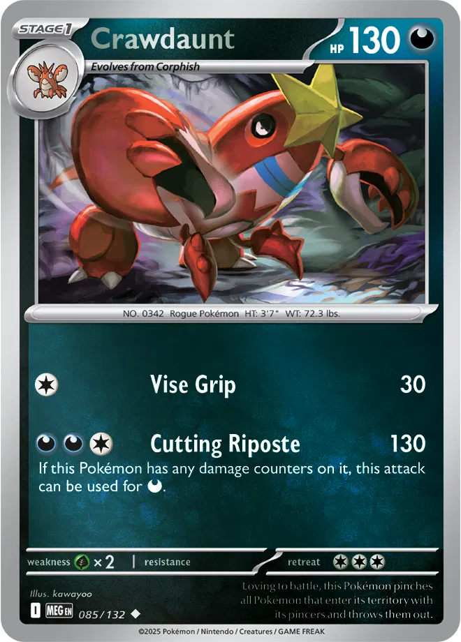 085/132 Crawdaunt Reverse Holo