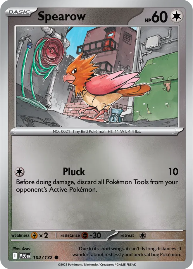 102/132 Spearow Reverse Holo
