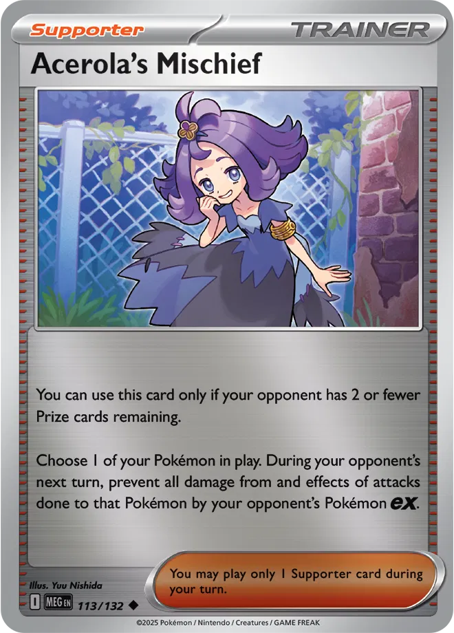 113/132 Acerola's Mischief Reverse Holo - Mega Evolution