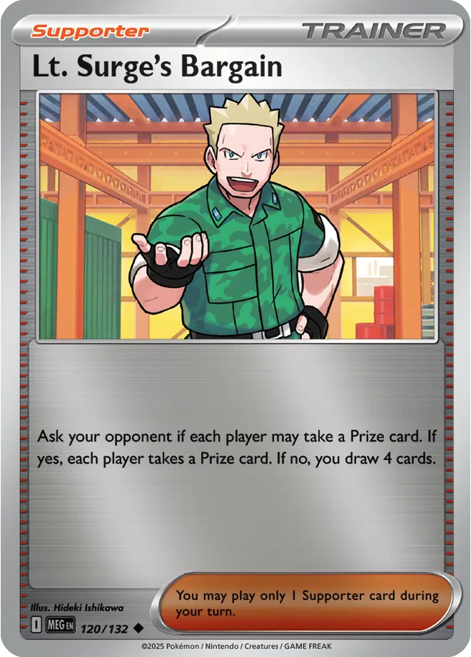 120/132 Lt. Surge's Bargain Reverse Holo - Mega Evolution