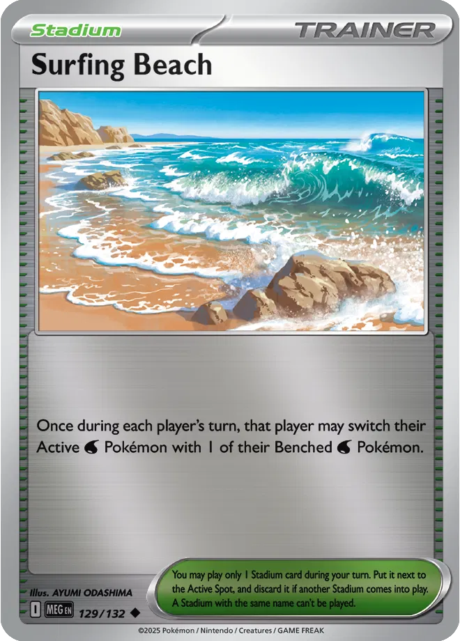 129/132 Surfing Beach Reverse Holo