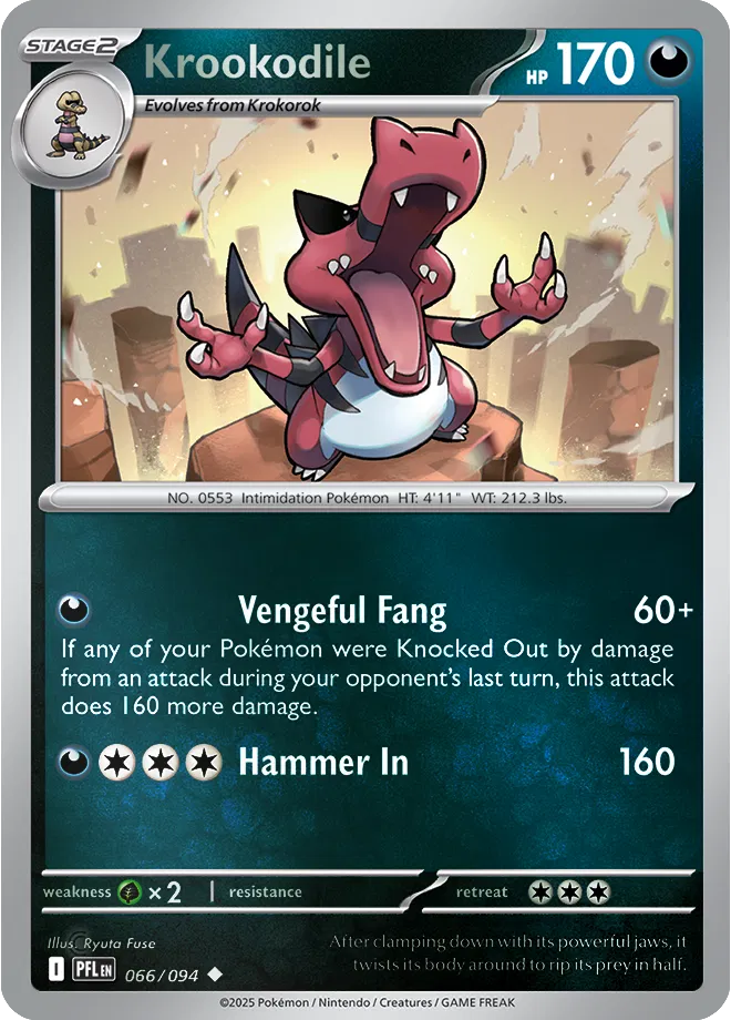 066/094 Krookodile Reverse Holo - Phantasmal Flames