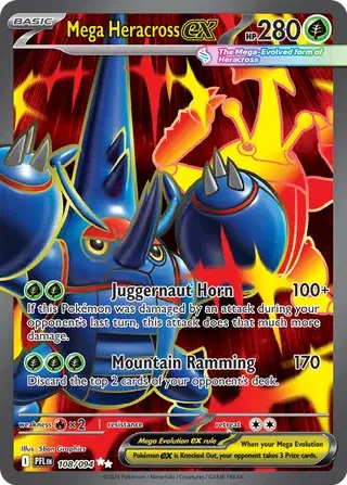 108/094 Mega Heracross EX - Phantasmal Flames