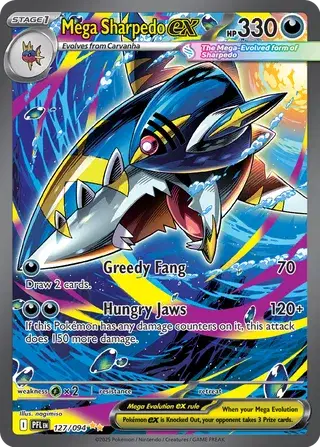 127/094 Mega Sharpedo EX - Phantasmal Flames
