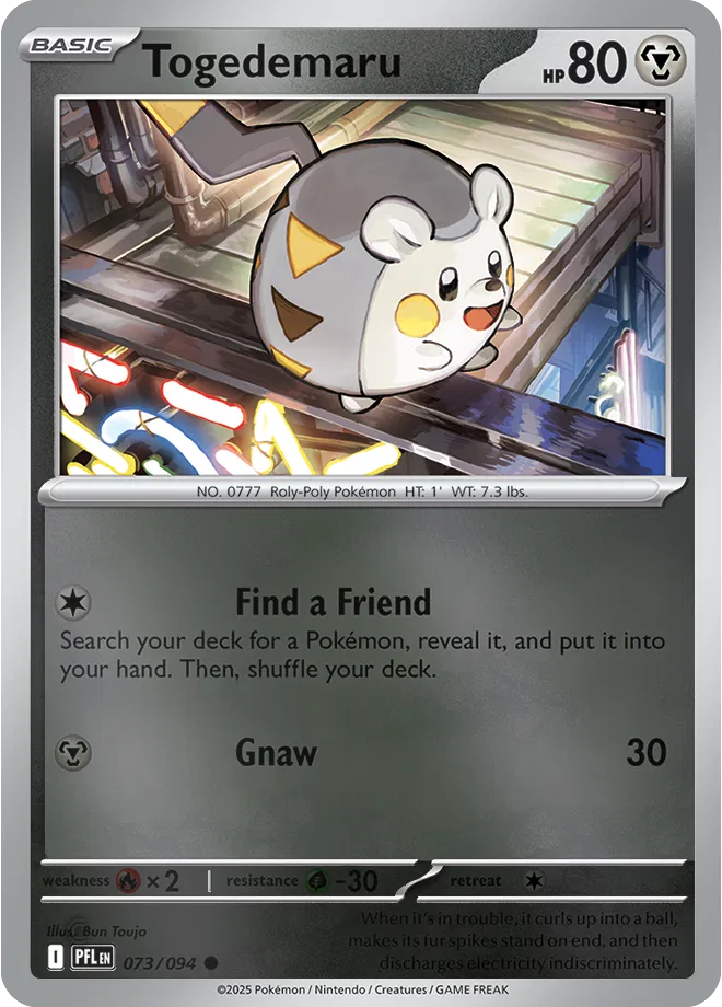 073/094 Togedemaru Reverse Holo - Phantasmal Flames