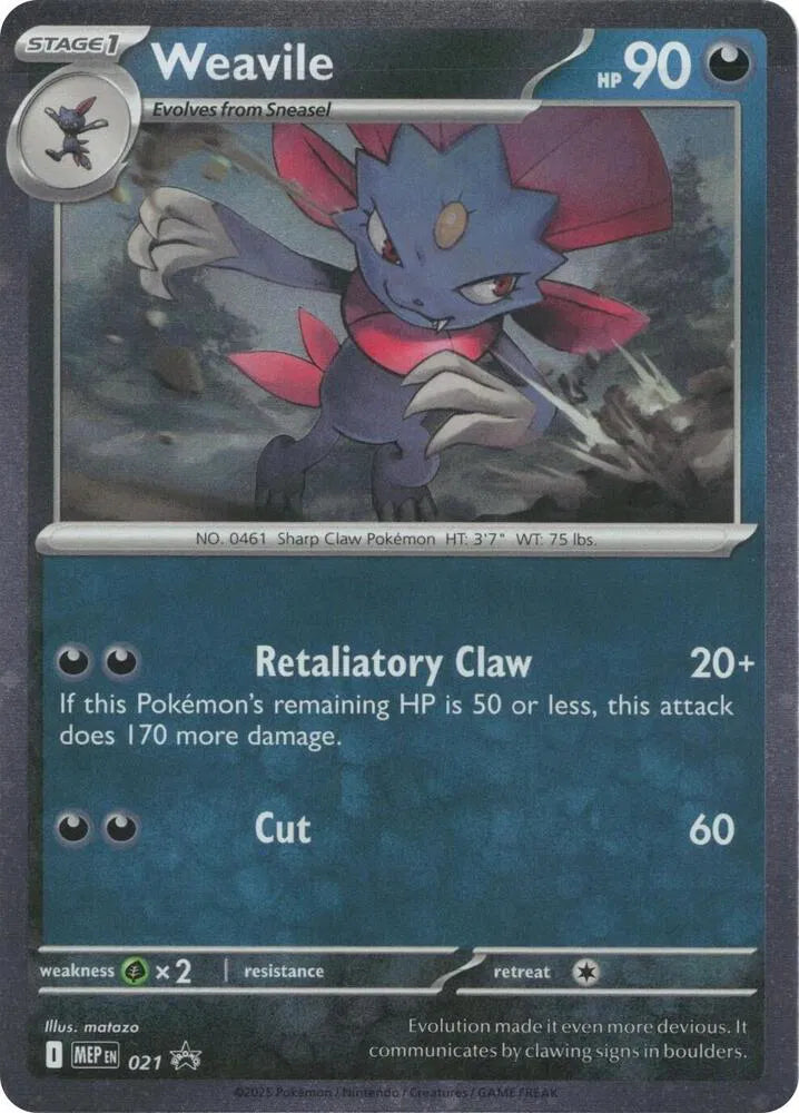 MEP 021 Weavile - MEP Black Star Promo