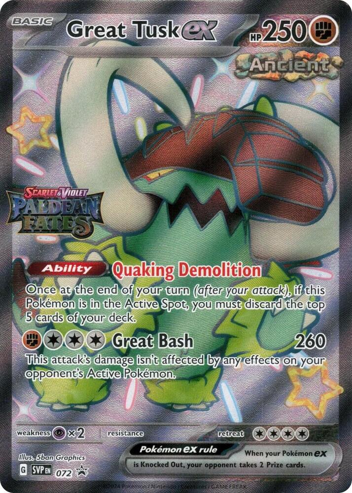 SVP 072 Great Tusk EX (Stamped) - SVP Black Star Promo