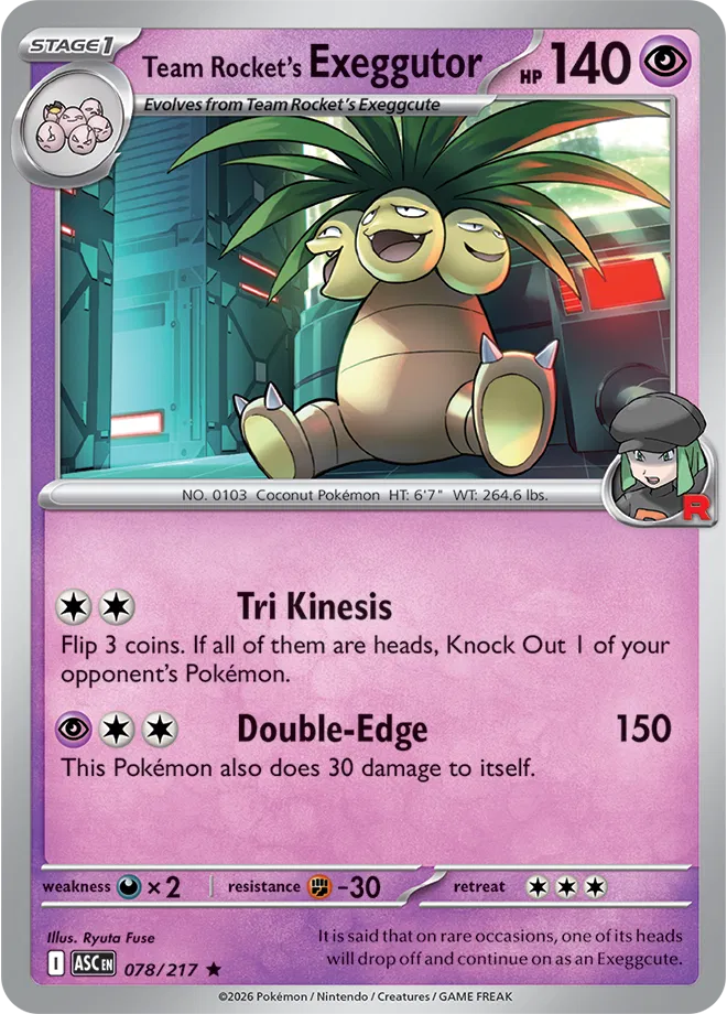 078/217 Team Rocket's Exeggutor Holofoil - Ascended Heroes