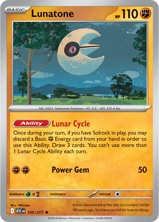 105/217 Lunatone Holofoil - Ascended Heroes