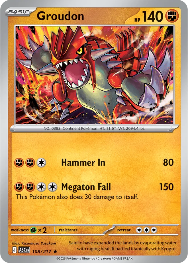 108/217 Groudon Holofoil - Ascended Heroes