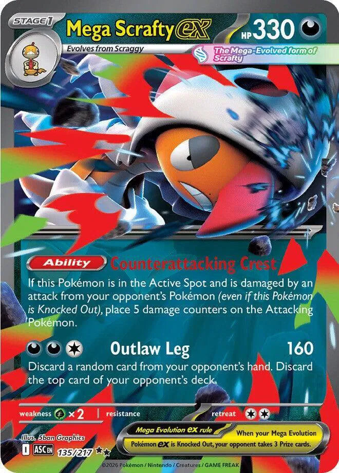 135/217 Mega Scrafty EX - Ascended Heroes