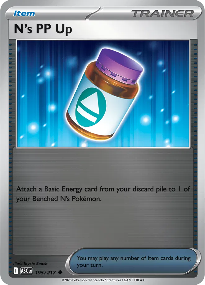 195/217 N's PP Up Reverse Holo - Ascended Heroes