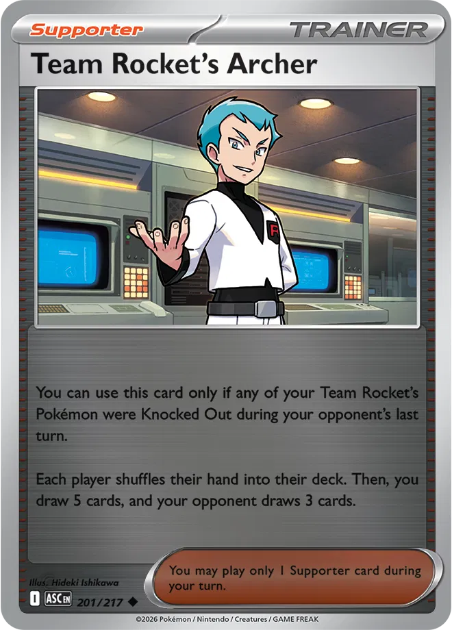 201/217 Team Rocket's Archer Reverse Holo - Ascended Heroes